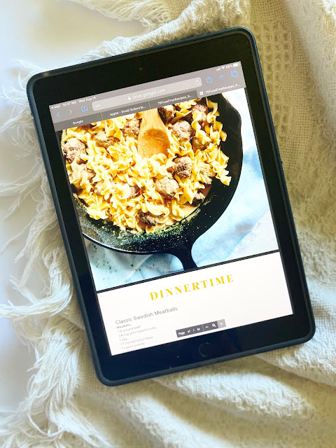 Digital photo of e-cookbook showing Dinnertime