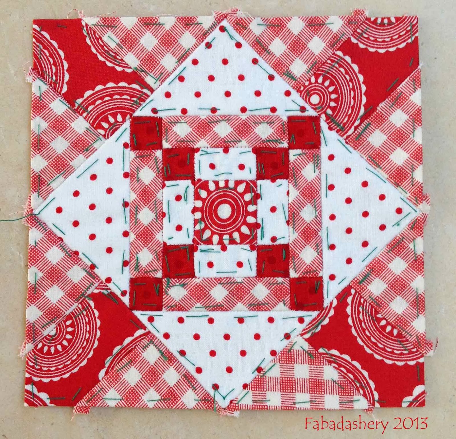 Fabadashery Nearly Insane Quilt Block 14