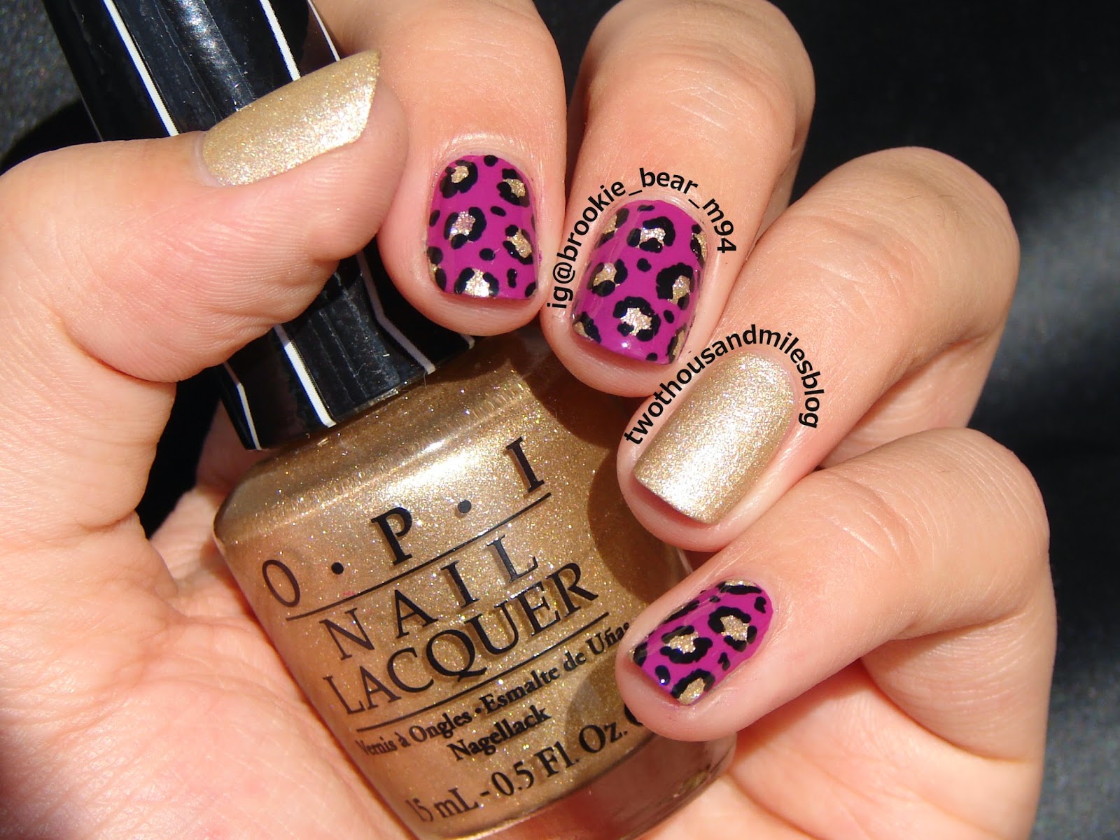 Two Thousand Miles: Purple and Gold Leopard Print Nails