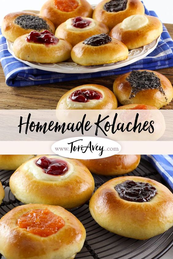 American Cakes: Kolache - Learn the history of Czech kolaches, then try a traditional recipe with fillings and posipka from food historian Gil Marks | ToriAvey.com #dessert #breakfast #cake #kolache #TorisKitchen
