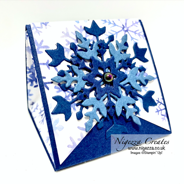 Tutorial For 2" x 2" Triangle Gift Box Using Snowflake Splendour