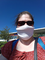 Me outside wearing a mask during the Coronavirus crisis, a photo by Wendy Cockcroft for FM Customer Care Today