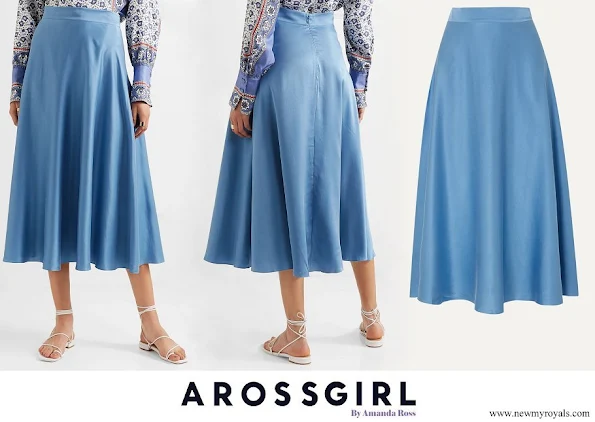 Countess of Wessex wore AROSS GIRL X SOLER Alex silk satin midi skirt