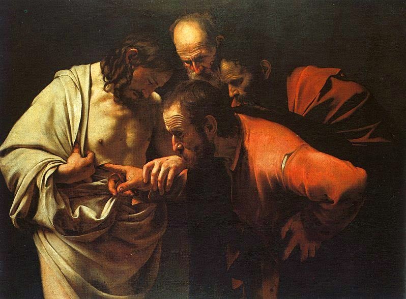 Thomas yang peragu menyentuh Yesus, lukisan karya Caravaggio