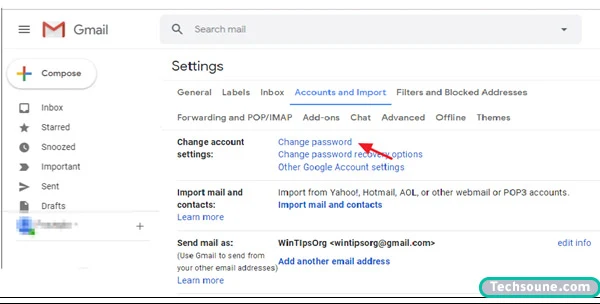 تغيير كلمة المرور Gmail 1