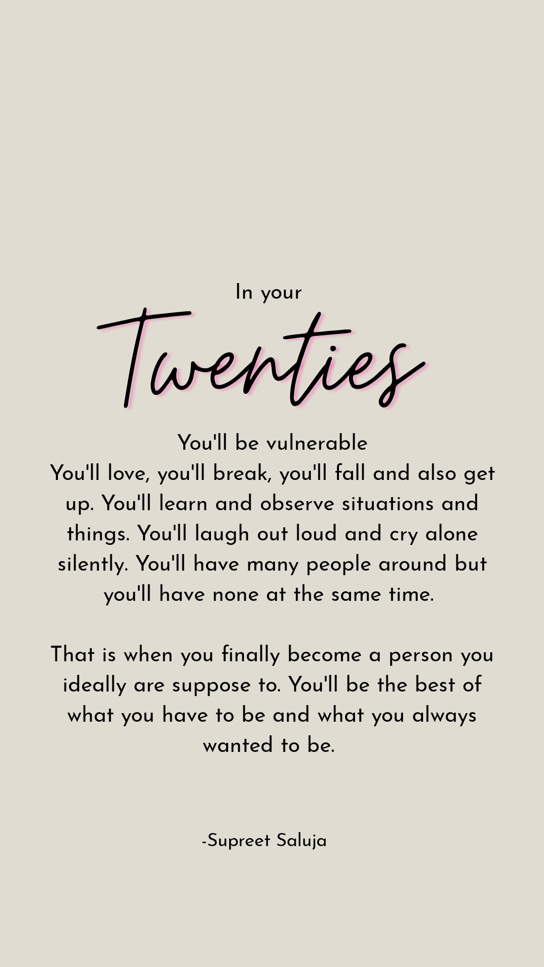In your twenties