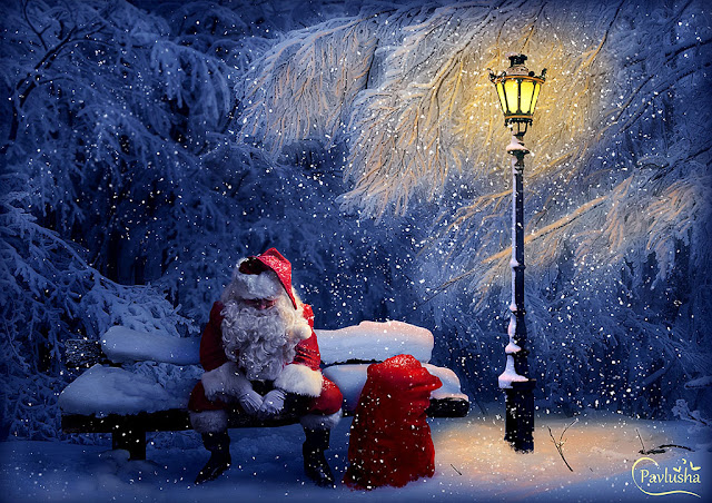 Фотоколлаж с Санта Клаусом в Фотошопе