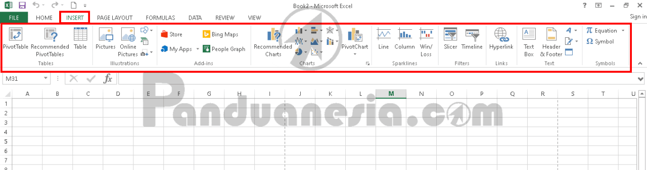 Fungsi Icon Microsoft Excel