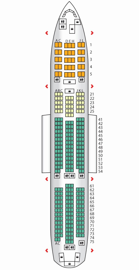 Amazing Boeing 777-300er seating chart