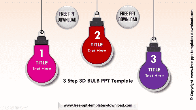 3 Step 3D BULB PPT Light Template Download