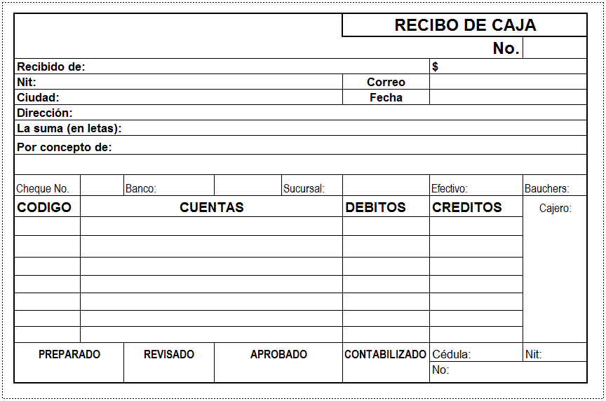 Formato Recibo De Caja En Word Recibos De Caja Talonario Facturas