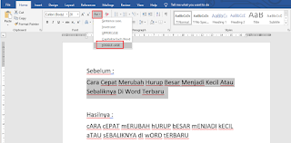 Cara membuat huruf pertama kecil dan yang selanjutnya besar