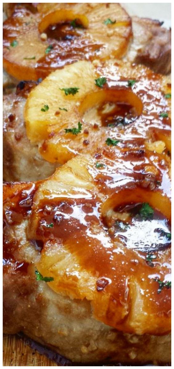 Baked Pineapple Teriyaki Pork Chops Delicious Food and Drink