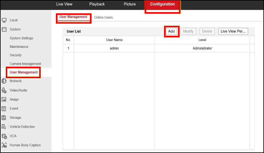How to add multiple users to Hikvision and set the permissions