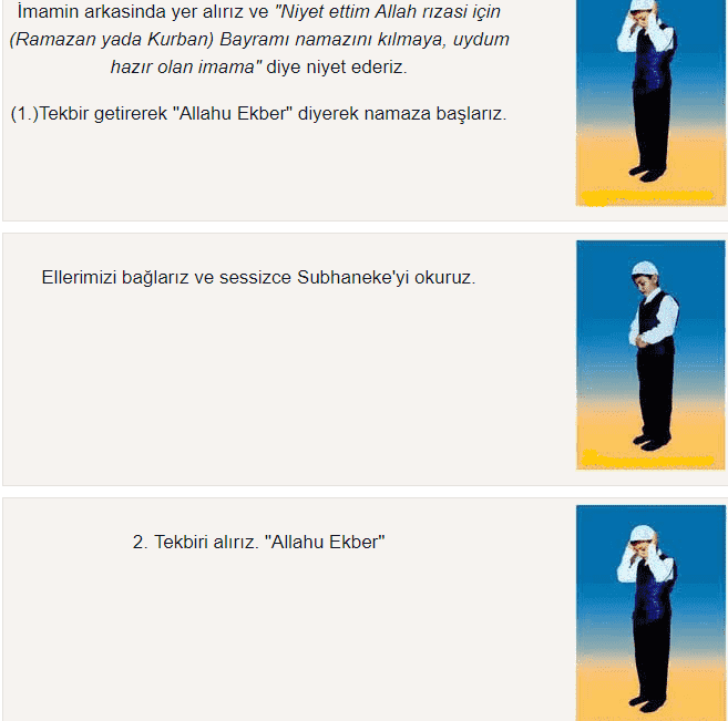 bayram namazi nasil kilinir tablo halinde namaz sureleri oku