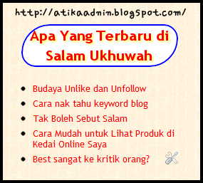 Feed, Feed blog, Feed burner, Feed Atika Aula,Cara nak letak feed di blog