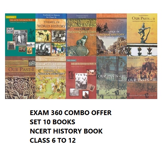 NCERT Combo History Textbook Class 6 to 12 Set of 10 Books (English