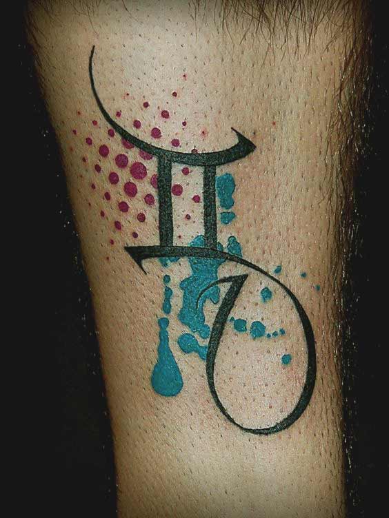 Best Gemini tattoos designs for guys on leg