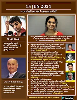 Daily Malayalam Current Affairs 15 Jun 2021