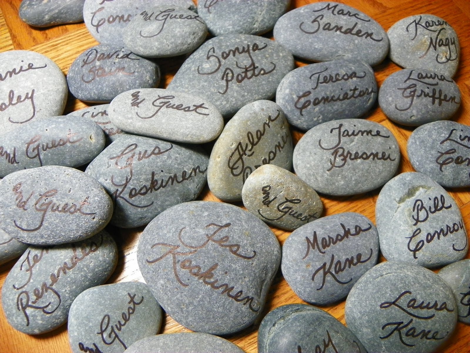 The Personal Touch: River Rocks for Place Cards