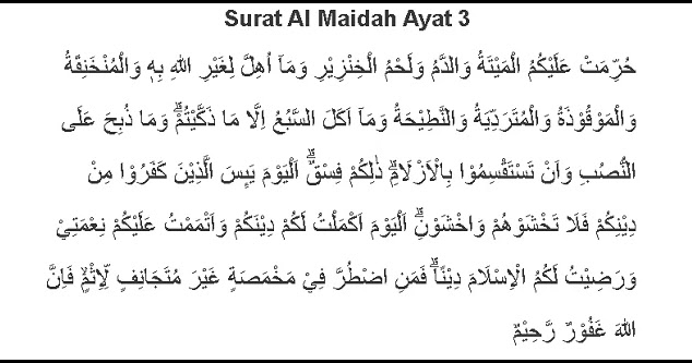 Wawasan Islam Surat Al Maidah Ayat 3 Lengkap Latin Dan Tafsir Islamedia Islamedia