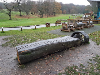 Park bench at Shibden Park in Halifax
