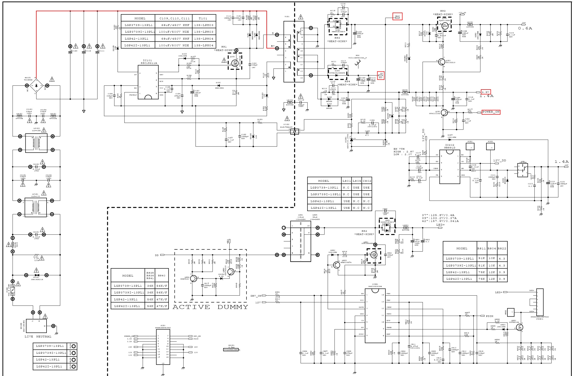 Schematic Diagrams: LG 42inch LCD TV power board [SMPS] EAY62810501
