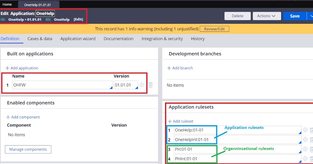 Ruleset stack in pega Pega Help Case Management Integration