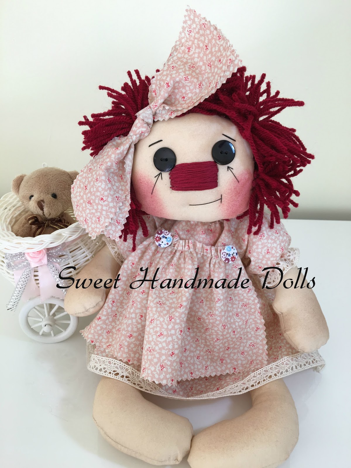 Sweet Handmade Dools Raggedy Ann Fabric DollHandmade DollTextile