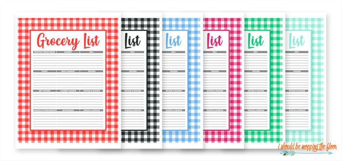 Free Downloadable Grocery List
