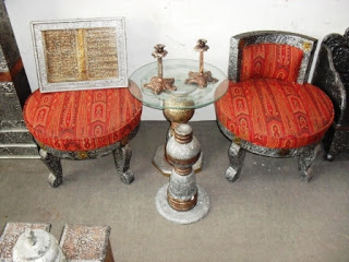 2-Antique Chairs  1-Center table