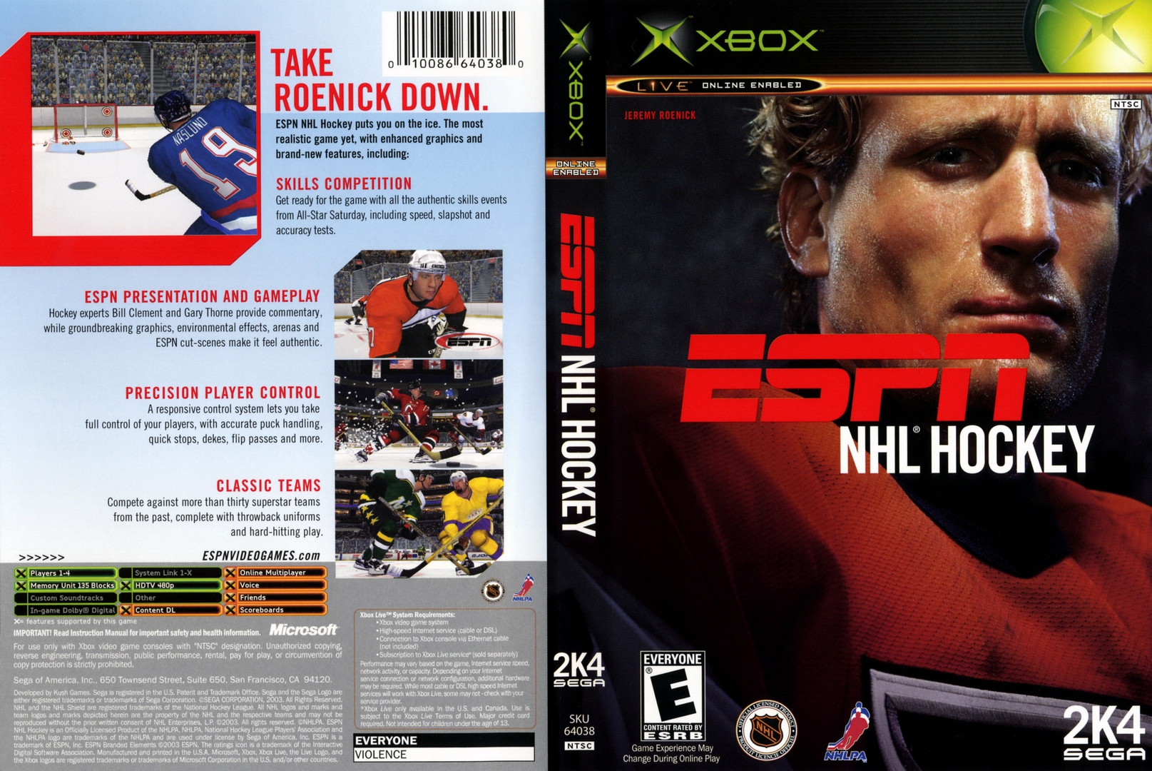 XBOX REALM XBOX 1 CLASSIC ESPN NHL Hockey