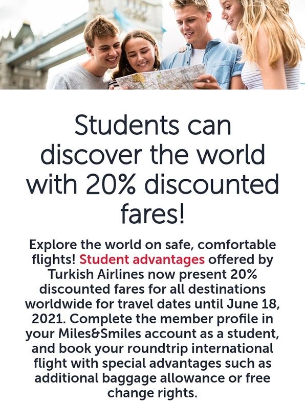 Students can discover the world with 20 discounted fares! Melody Jacob