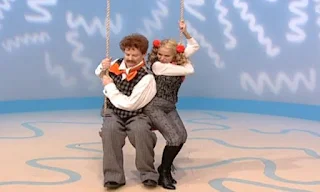 Mr. Noodle and his sister Mrs. Noodle try to show us how to take turns on a swing. Sesame Street Elmo's World Friends The Noodle Family