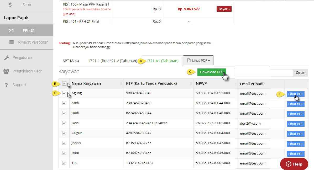 DJP Online Unduh Formulir 1721 A1 SPT guruKATRO