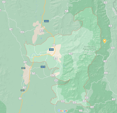 Map of Pua district in Nan province, North Thailand