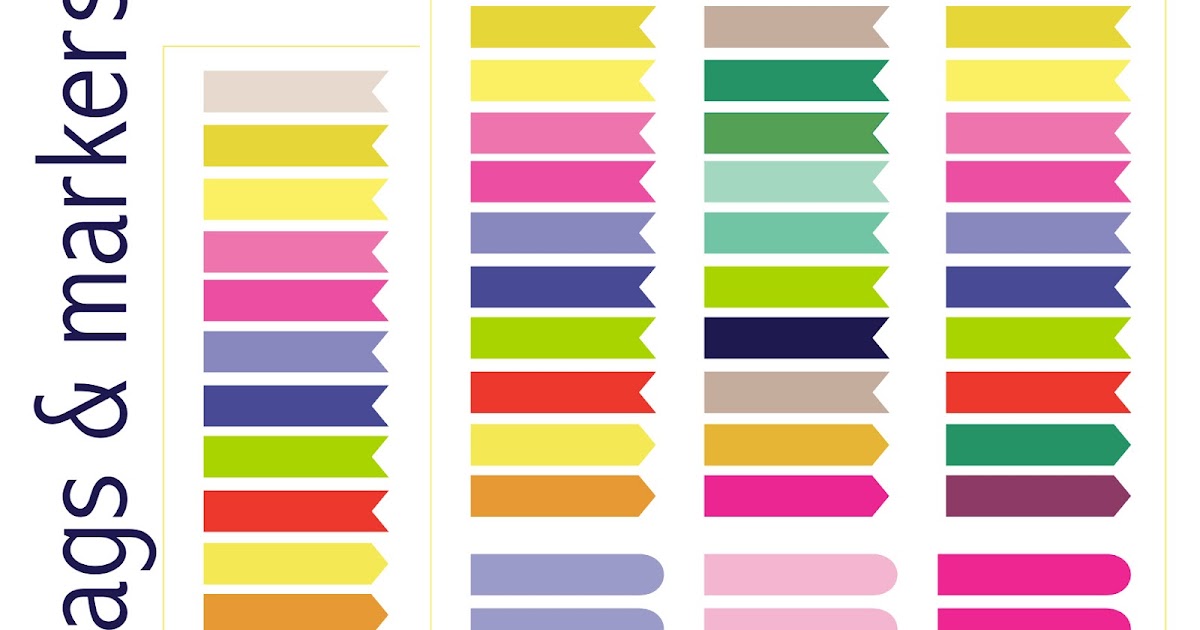 Free printable calendar planner flags and markers ausdruckbare Agenda