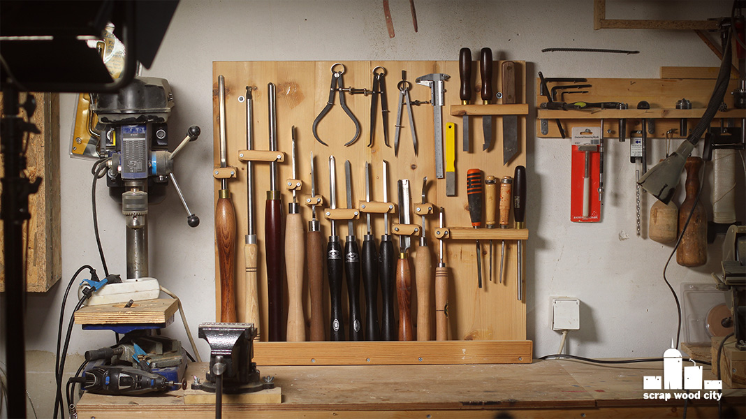 scrap wood city How to make a DIY woodturning tool rack