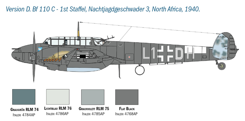 Italeri 1/48 Messerschmitt Bf-110C/D #2794 