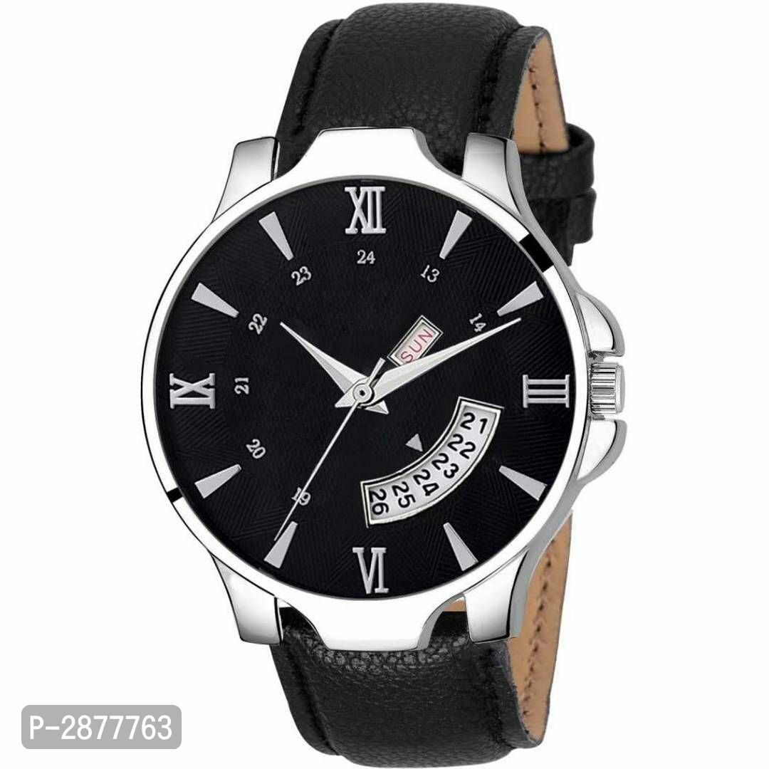Men's Analog Wrist watch with Date and Day in black color Amazon India