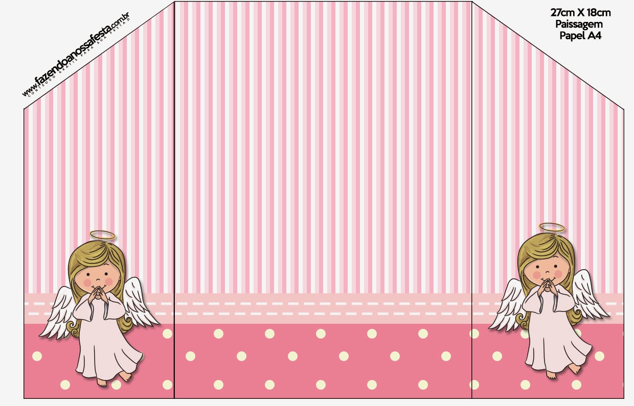 Angelita: Invitaciones para Imprimir Gratis. Sobre para invitación.