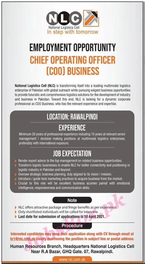 New NLC Jobs 2021 – Apply Online at www.nlc.com.pk