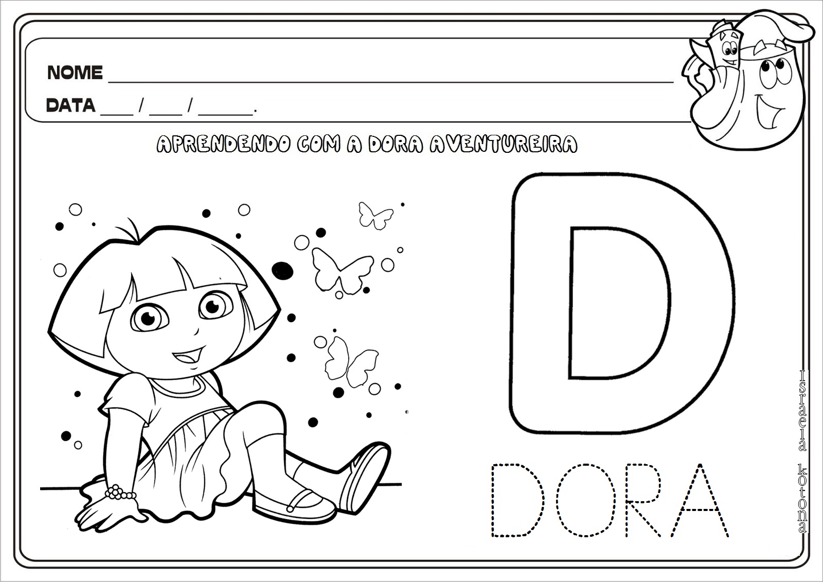 atividades Dora Aventureira e letra D