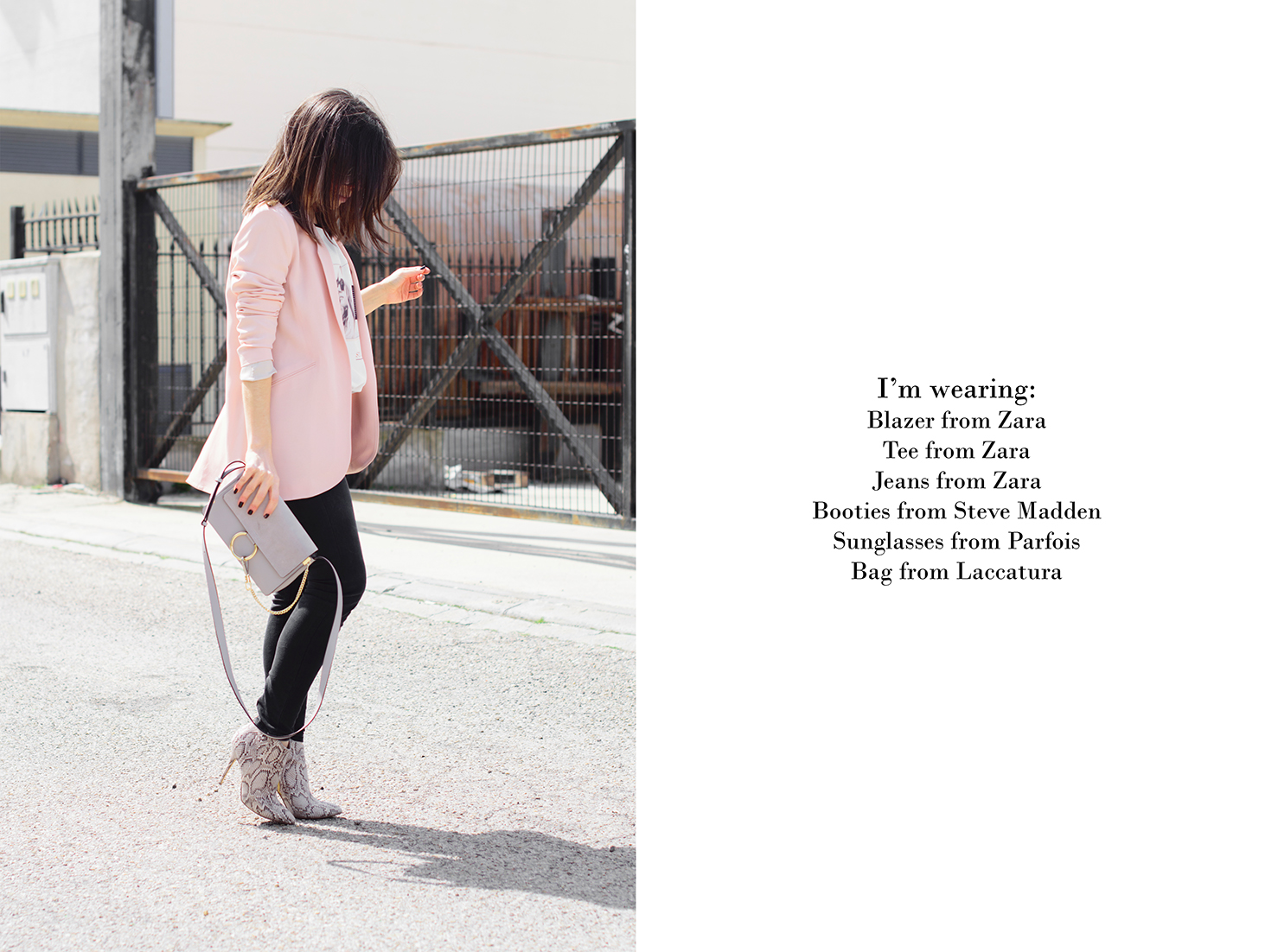 Look de ponteunostacones con blazer rosa de Zara y botines animalprint