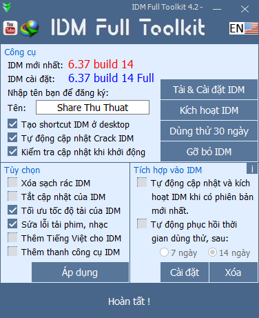 IDM Full ToolKit 4.7 Mới Nhất 2021- Internet Download Manager 6.39 Build 2 Full Crack
