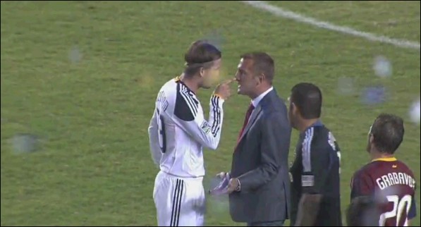 Beckham gets into it with RSL manager Jason Kreis.
