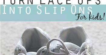 Turning Your Child's Lace up Sneakers into Slip-On's |a Lazy Girl