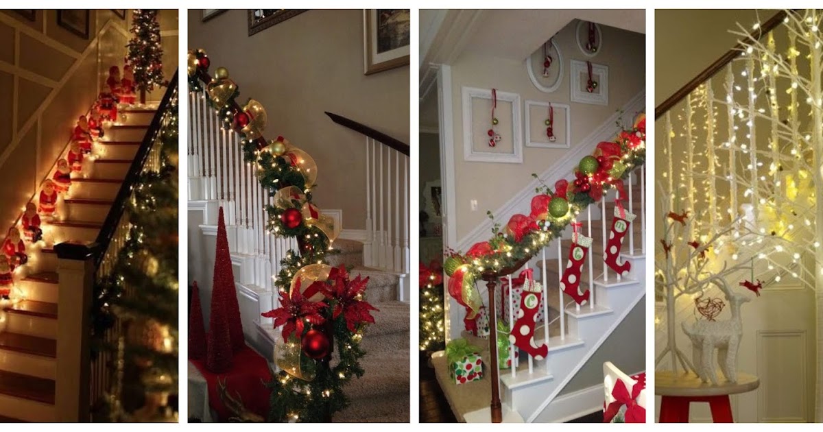 estornudar Oblea estafa 13 Hermosas ideas para decorar escaleras en navidad ~ lodijoella