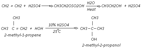 Alcohol Preparation Hydration of Alkenes.