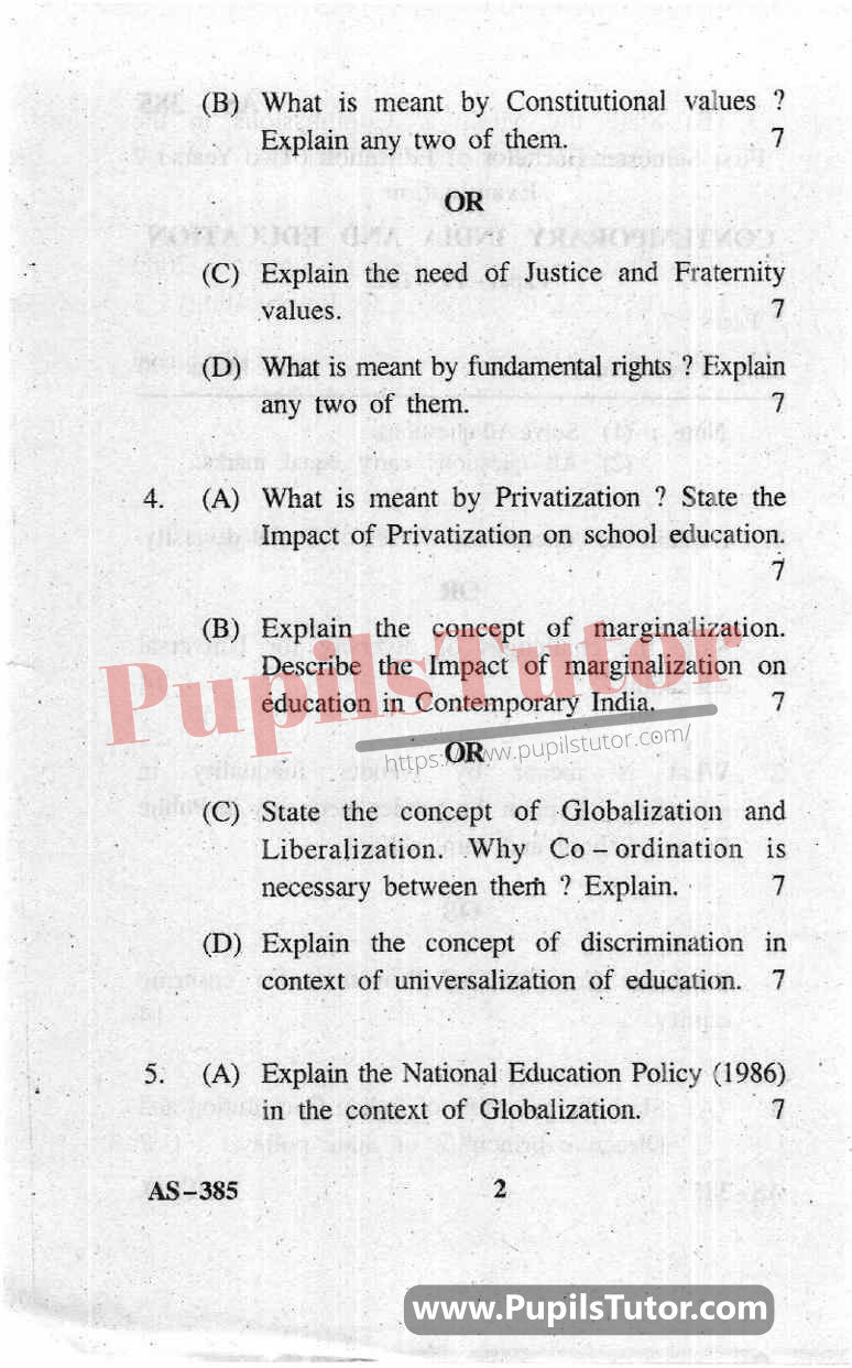 education question paper of 2013